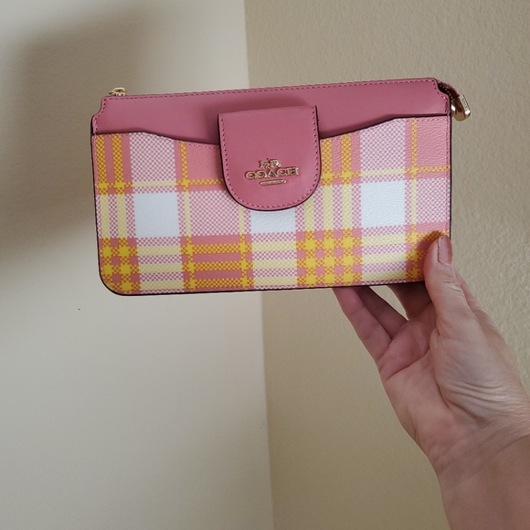 Coach Poppy Crossbody With Card Case With Garden Plaid Print - Picture 14 of 15